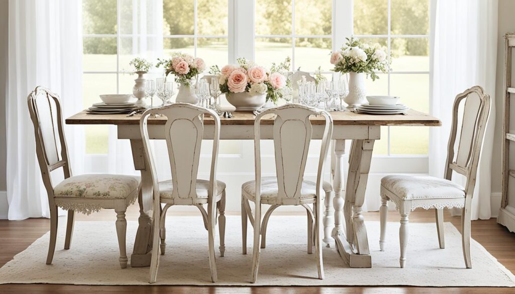 shabby chic dining chairs